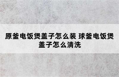 原釜电饭煲盖子怎么装 球釜电饭煲盖子怎么清洗